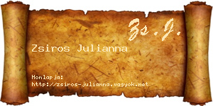 Zsiros Julianna névjegykártya